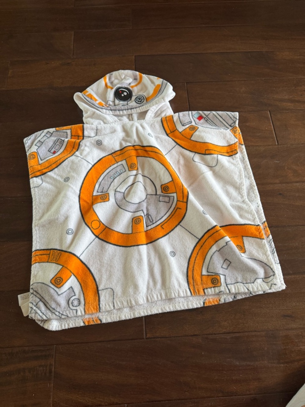 Disney Star Wars BB-8 Hooded Kids Poncho Towel - White & Orange